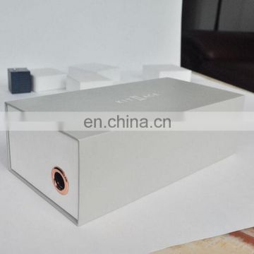 Professional manufacturer customized gray hardcover drawer box with logo printing,cardboard smartphone packaging box