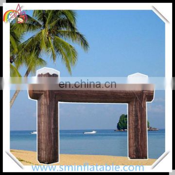 Wholesale inflatable arch for event, inflatable wooden arch for advertising, wooden archway for outdoor