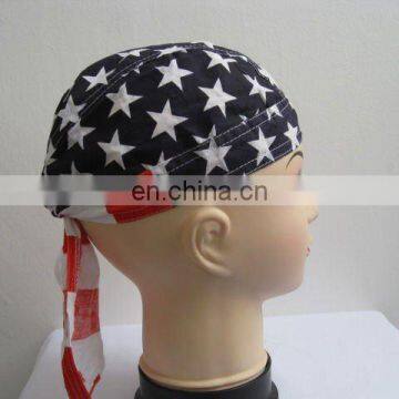 Active printed 100% cotton, bandana cap,pirate cap,customized,colorful doo-rag