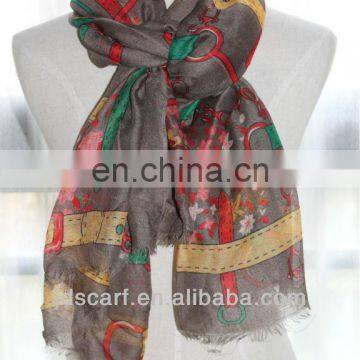 printed silk square scarf JDYVP-005# Printing scarf 100% voile polyester shawl wholesaler