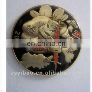 3D gold plated coins Survenir soft enamel coins with gold plated