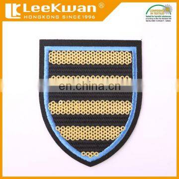 Custom high quality embroidered patch, sequin embroidery patches for school uniform