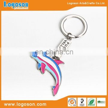 3D colorful dolphin pendant keychain keyring