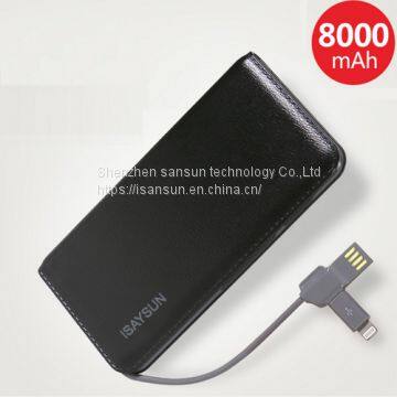 power charger usb power bank 8000 mah power bank external battery for iphone