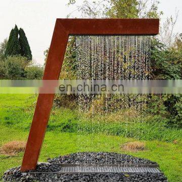 Corten Steel Rain Curtain upgrade L shape Waterfall