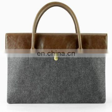 Laptop Bag Briefcase bag Felt with PU leather handle custom logo