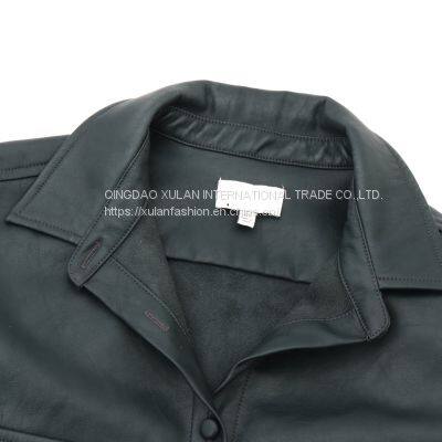 HOT SALE 2021 NEW FASHION LADIES'FAUX LEATHER PU SHIRT JACKET photo-2