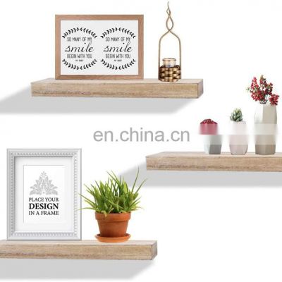 3pcs set Wide Panel shelf Display Rustic Wooden Ledge  Floating Wall Mounted Shelves