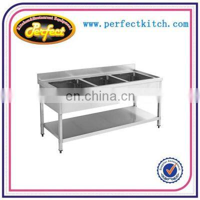 3 Bowls Commercial Stainless Steel Kitchen Sinks /Restaurant Kitchen Sinks With Bench photo-5