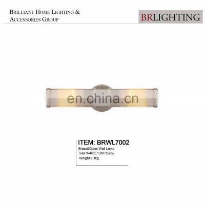 Golden Finishing Sconce Glass Tube Brass Wall Lamp photo-2