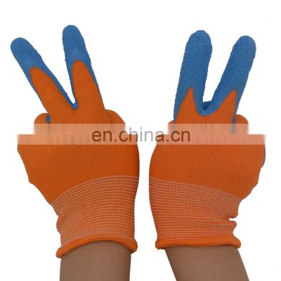 HANDLANDY 13 guange polyester liner with latex wrinkle foam dipping palm garden work gloves HDD5097