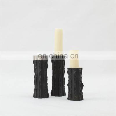 Minimalist Ceramic Cylinder Black White Candle Holder for Home photo-2