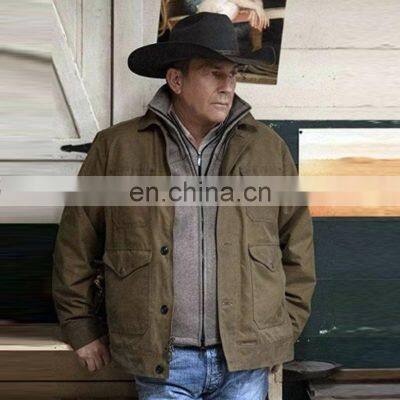 2021 Christmas Amazon Wish European and American New Solid Color Multi Pocket Single Breasted Jacket Men's Coat photo-3