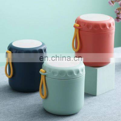 Classic Sustainable Food Thermos Double Walled Blue Lunch Box Vacuum Flask Manufacture