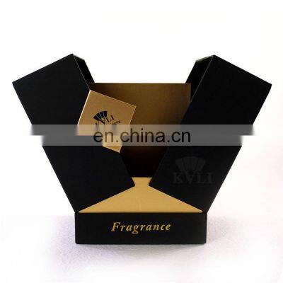 Special Design Soft Touching Custom Black Luxury Perfume Box Packaging