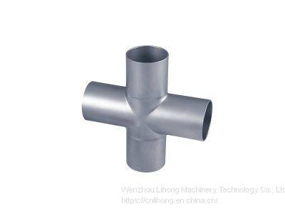 Stainless Steel Welded Clamped Reduced 4-Way Cross