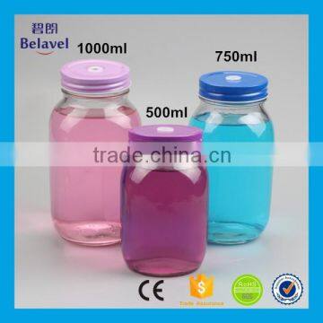 Food Grade Empty Glass Storage Jar Round Clear Glass Honey Jar photo-3