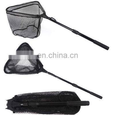 Wholesale Low Prices Collapsible Nylon Landing Nets Foldable Long Handle Telescopic Net Fishing Catching Fish Net