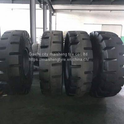 Solid forklift tyre 23.5-25 Steel mill brick factory 17.5-25 Solid loader tyre wear-resistant and puncture-resistant