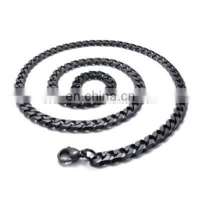 Necklace Chain Stainless Steel Metal Black Trendy Beautiful Atmosphere Stainless Steel Jewelry Chain Necklace