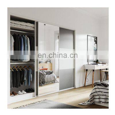 2 mirror 3 sliding door white teak wooden wardrobe cabinet closet bedroom furniture with sliding door