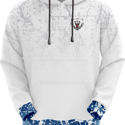 Blue and White Custom Sublimation Hoodie with New Style