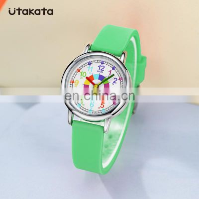 Utakata Kids Watch In Quartz Movement Alloy Case Jelly Silicone Watch Sport Wristwatch 24 Hours Dial Watches Children