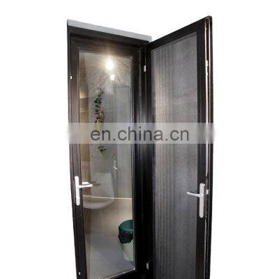 latest custom entry windows bedroom balcony soundproof modern aluminum glass exterior door with mosquito net designs