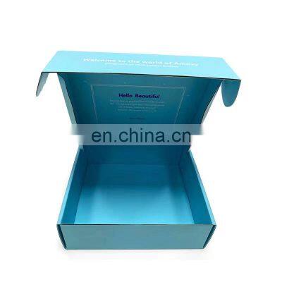 Free Samples Wholesale High quality Custom Printed Mailer Shipping Carton Paper Foldable Blue standard long corrugated paper box