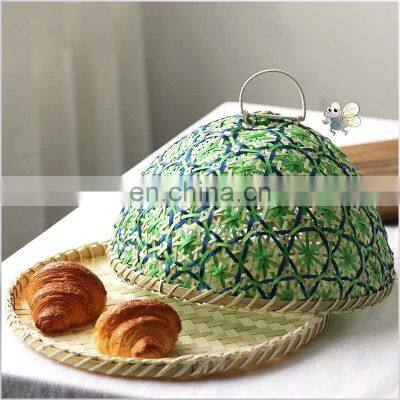 Hot Sale Colorful Bamboo Food Cover Tray With Dome Mesh Vietnam Supplier photo-2