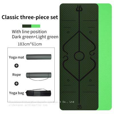 Classic Three-piece Set Double Layer Yoga Tpe Mat Custom Double-layer Non-slip Tpe Mat photo-3