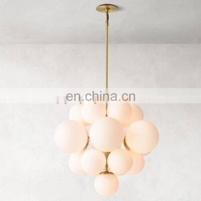 Modern cirque brass  opal matte glass  decorative  hotel ceiling decoration chandelier for living room