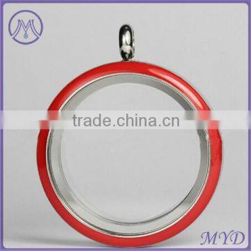 Large size 30mm Enamel Red stainless steel locket