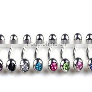 Hot Sale Cheap Lovely Anti-allergy 316L Stianless Steel Colorful Diamond Curve Nose Rings Body Piercing photo-4