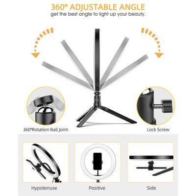 Wholesale 10 Inch Photographic Lighting Ring Fill Light With Tripod Stand Led Ring Light Rgb Ring Light photo-3