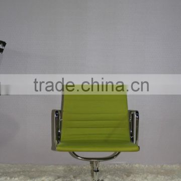 Replica European Style Chrome aluminum frame green PU/genuine leather Charles and Ray Low Back Office chair