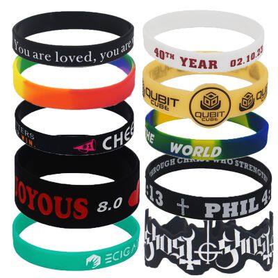 Factory Directly Custom Printed Logo Creative Low Price Sports Silicone Bracelet for Activities