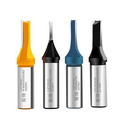 1/2 Handle Double-Slot Straight Tool Carbide Drill Bit CNC Cutting Milling Cutter for MDF Wood Planer Slotting OEM ODM Supported