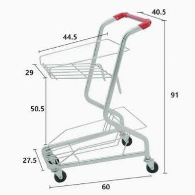 240L American Style Metal Supermarket Shopping Trolley Cart for Hypmarket