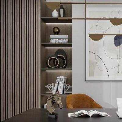 Acoustic Slat Wood Panel Modern for Bedroom Living Room Apartment Wall Decoration Sound Absorbing 90% Noise Reduction Waterproof