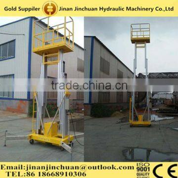 Hot sale small volume double mast aluminum alloy lift platform aerial working one man control platform lift