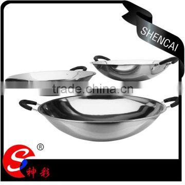 2016 non stick cookware frying pan/ stainless steel cooking pan with two handles