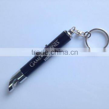 2015 High Quality Aluminum Led Customed Logo Bottle Opener Led Projector Battery Keyring photo-3