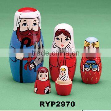 RYP2970 Set of 5 nativity nesting dolls