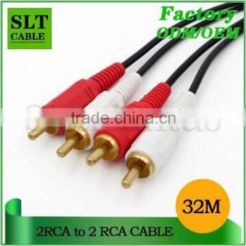 SLT 32ft Wholesale 2Rca to 2Rca AV Audio Video Extension Cable