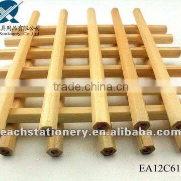 BSCI factory audit Stationery 2012 best selling hexagonal natural wooden multi color pencil/mix color pencil