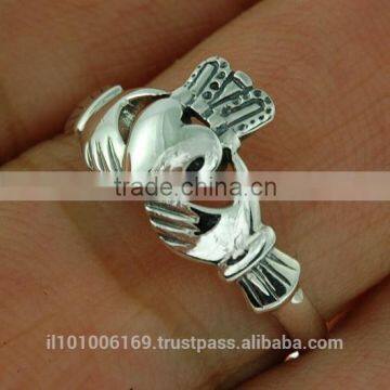 Plain Celtic Claddagh Sterling Silver Ring, rp329