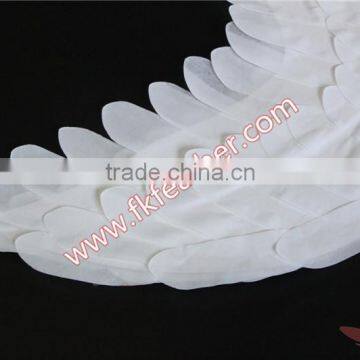 White Fabric Angel Wings Turkey Marabou Feather Christmas Ornament