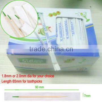 two tips mint individually paper wrap bamboo toothpicks