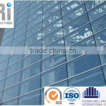 curtain wall/blue glass wall cladding with technical and installation support